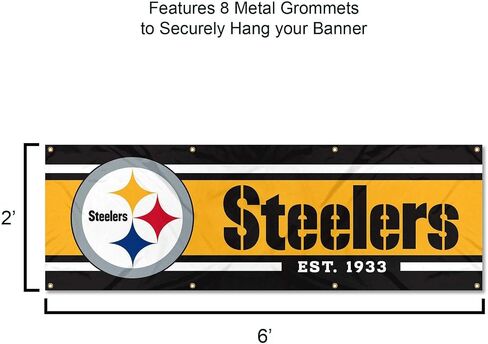 لافتة WinCraft Pittsburgh Steelers كبيرة مقاس 2×6 أقدام in Saudi Arabia