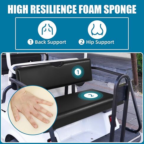 MABOZOO Universal Rear Replacement Cushions, Upgraded Replacement Seats for Golf Cart Rear Seat, Universal Back Seat Kit Compatible with Most Golf Cart Seats in Saudi Arabia