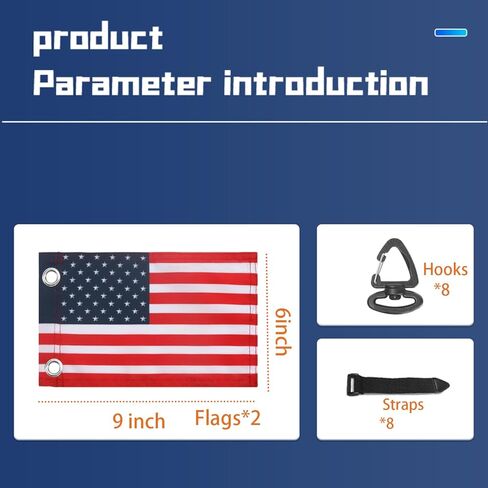 قطعتان من عربة الجولف العلم الأمريكي، ملحقات لسيارة الجولف المتطورة، أشياء رائعة لسيارات الجولف in Kuwait