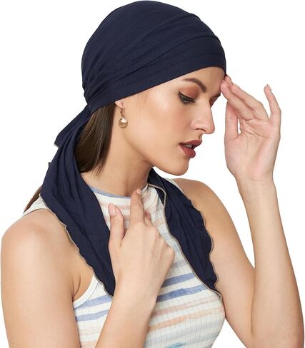 غطاء رأس كيمو مربوط مسبقًا بكشكشة لتساقط الشعر للنساء من الخيزران الناعم in Kuwait