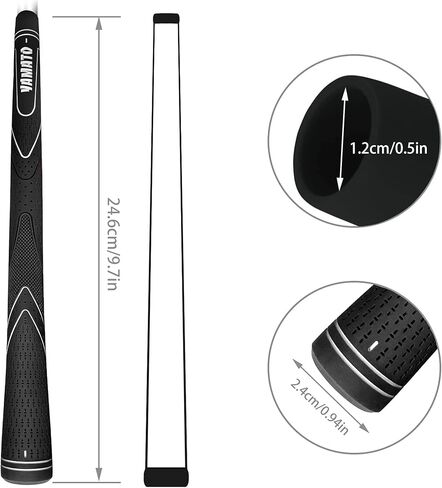 مقابض نادي الجولف ياماتو جونيور مصممة لتوفير الراحة والتحكم مثالية للاعبي الجولف الصغار والأطفال (أسود-8 قطع) in Kuwait