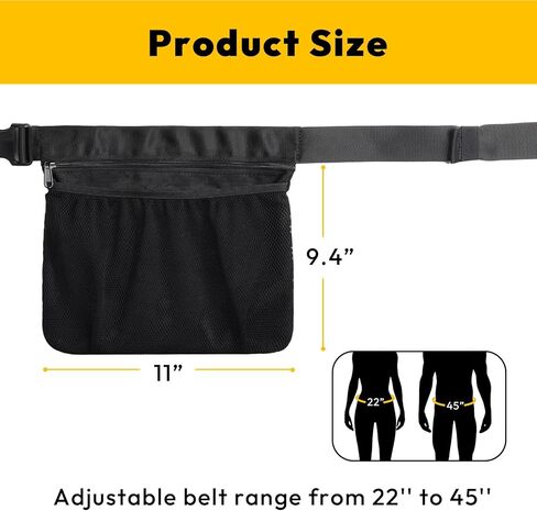 A11N Pickleball Holder - Adjustable Waist Pickleball Holder for Men Women, Fanny Pack for Tennis/Running/Cycling/golfing, Black in Kuwait