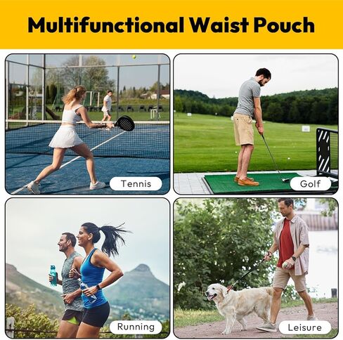 A11N Pickleball Holder - Adjustable Waist Pickleball Holder for Men Women, Fanny Pack for Tennis/Running/Cycling/golfing, Black in Kuwait