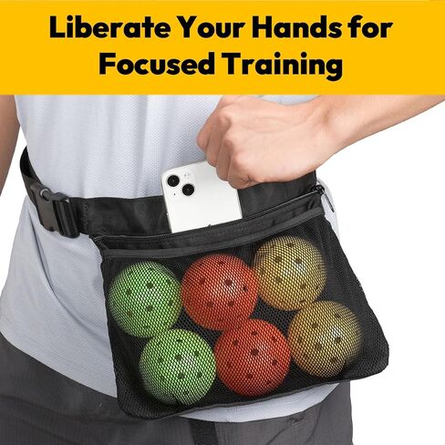 A11N Pickleball Holder - Adjustable Waist Pickleball Holder for Men Women, Fanny Pack for Tennis/Running/Cycling/golfing, Black in Kuwait