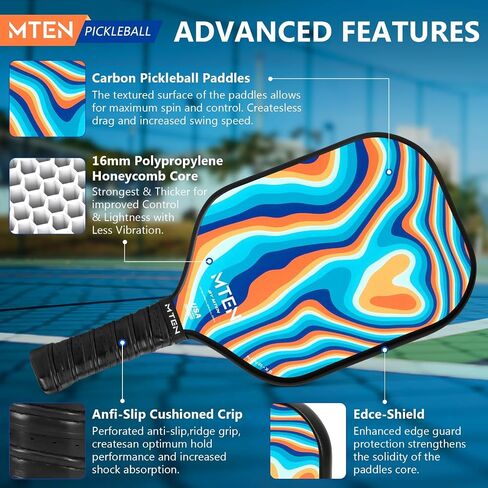 Pickleball Paddles, Carbon Fiber Pickleball Paddles, Lightweight Pickle Ball Paddle, Carbon Fiberglass Surface, USAPA Approved, Beginners & Competition, 1Pcs in Saudi Arabia