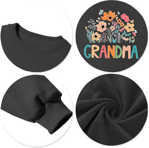 Grandma Sweatshirt for Women Floral Grandma Sweatshirt Gift for Grandma Wildflower Graphic Pullover Tops in Saudi Arabia