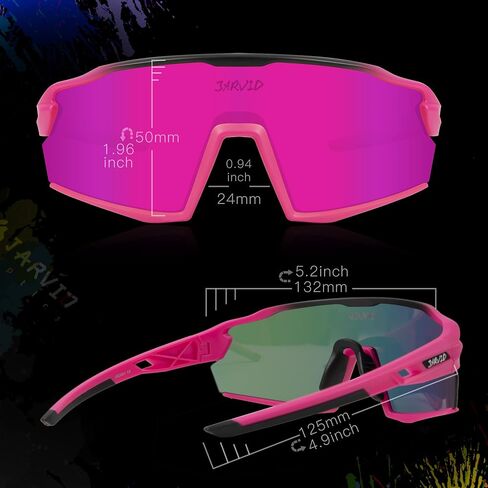 Polarized Cycling Glasses with 4 Lenses Sports Sunglasses for Women Men in Saudi Arabia