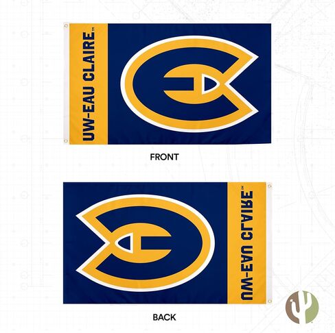 لافتات أعلام جامعة ويسكونسن ديزيرت كاكتوس أو كلير فلاج UWEC Blugolds 100% بوليستر للاستخدام الداخلي والخارجي 3×5 (اسم الفريق) in Saudi Arabia
