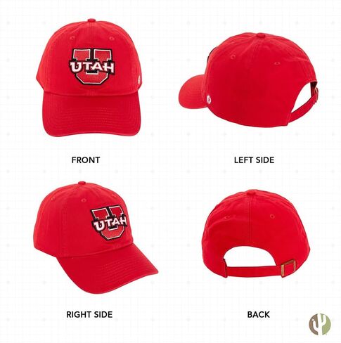 Desert Cactus University of Utah Baseball Hat UT Utes Brimmed Embroirderd Hats Cap Adjustable Cloth Strap Adult (Style I) Red in Saudi Arabia