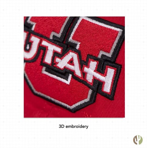 Desert Cactus University of Utah Baseball Hat UT Utes Brimmed Embroirderd Hats Cap Adjustable Cloth Strap Adult (Style I) Red in Saudi Arabia