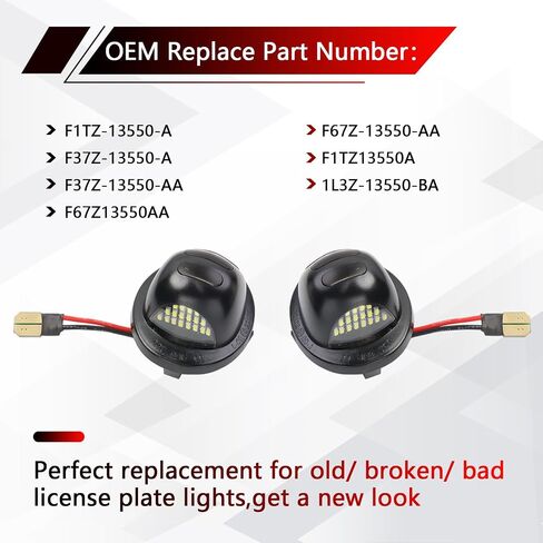 LED License Plate Lights Assembly Compatible with Ford F150 F250 F350 Ranger Explorer Bronco Excursion Expedition Super Duty Tag Light Number Plate Lamp Replace in Saudi Arabia
