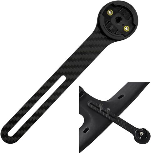 حامل مدمج للمقود للدراجة الأمامية، حامل عداد السرعة للدراجة متوافق مع Garmin/Cateye/Wahoo وBryton حامل ساعة إيقاف الدراجة من ألياف الكربون in Kuwait