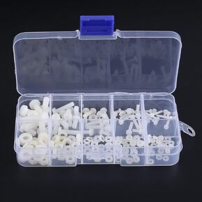 Pack of 150Pcs M2 M2.5 M3 M4 M5 Nylon Hexagon Nuts Nylon Hex Nut Kits for Machine Hardware Fastener,White Color