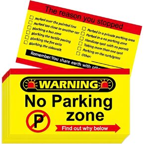 300 قطعة من بطاقات وقوف السيارات السيئة، بطاقات منطقة عدم ركن السيارات، بطاقات وقوف السيارات السيئة مقاس 3.5 × 2 بوصة مع أسباب مخالفة متعددة in Kuwait