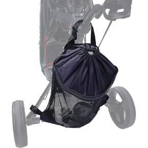 2thpart Golf Push Cart Mesh Storage Bag, Lightweight Golf Cart Organizer Bag for Most Golf Push-Pull Carts, Black