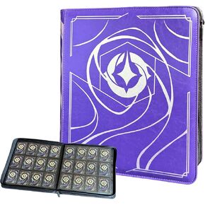 Premium Silly Bear Emporium Lorcana Lore Book Themed 480 Side-Loading Pocket Binder for TCG Trading Cards | Compatible with Lorcana, Yugioh, One Piece, Pokemon, Magic | 12 Pockets Per Page (Sapphire)