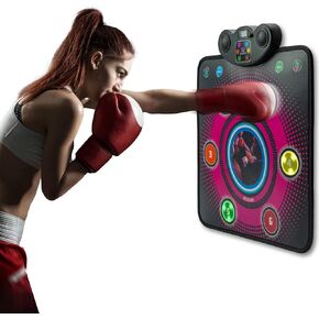 Music Boxing Machine,Wall Mounted Rechargeable Electronic Boxing Target,Smart Bluetooth Boxing Trainer with LED Screen,Punching Equipment Workout Boxing Game for Home, Office and Gym