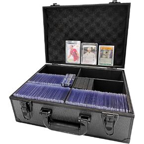 Toploaders Storage Box, Hard Toploaders Storage Case for 3" x 4" 35pt Rigid Card Holders, Card Deck Box Fits Cards, Top Loaders and Magnetic Card Holders (Black)