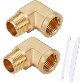 90 Degree Street Elbow,1/4 inch NPT Male x 1/4 inch NPT Female Brass Tube Pipe Fitting Connector 2pcs