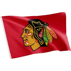 Desert Cactus Chicago Blackhawks Flag NHL 100% Polyester Indoor Outdoor 3x5 feet National Hockey League Team Flags (Design #1)