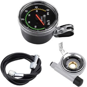 Uxsiya 1 PCS Computer Bike Speedometer Mileage Tracker Universal Mechanical Odometer Aluminium Alloy Material Speedometer Outdoor Cycling Equipment for Mountain Bike Accessory