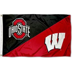 Ohio State vs Wisconsin House Divided 3x5 Flag Rivalry Banner