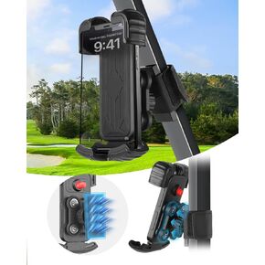 Magnetic Golf Cart Phone Holder Mount with Vibration Dampener & Ultra-Strength Neodymium N52 Magnets for EZGO/Club Car/Yamaha/ICON, Golf Cart Phone Caddy for iPhone/Galaxy/Google Pixel