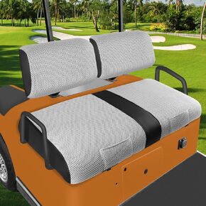 Golf Cart Seat Covers For Yamaha G2 G8 G9 G16 G19 G22 Seat Cover OEM Front, Breathable Fabric and Leather Front Seat Cover Like Gloves, Full Wrap-Around Design of Yamaha G22 Golf Cart Front Seat Cover
