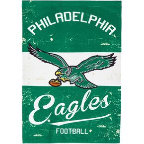 علم الفريق الرياضي الأمريكي فيلادلفيا إيجلز NFL من الكتان العتيق - 28 بوصة عرض × 44 بوصة ارتفاع داخلي وخارجي علم ديكور مزدوج الجوانب لمحبي كرة القدم in Kuwait