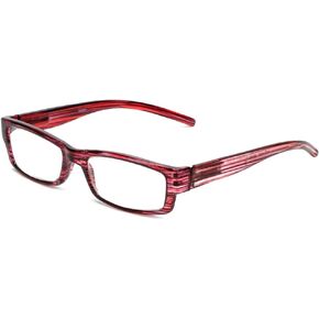 Calabria 757 Designer Crystal Striped Reading Glasses Womens Trendy Vibrant Readers Vintage Eyeglasses w/Matching Soft Case