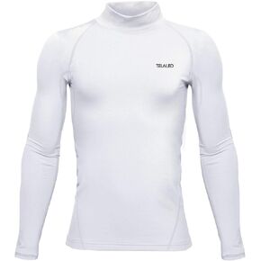 Youth Boys Girls Thermal Compression Shirt Fleece Lined Turtle Neck Top Athletic Base Layer Undershirt
