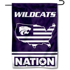 College Flags & Banners Co. Kansas State Wildcats Garden Flag with USA Stars and Stripes in Saudi Arabia