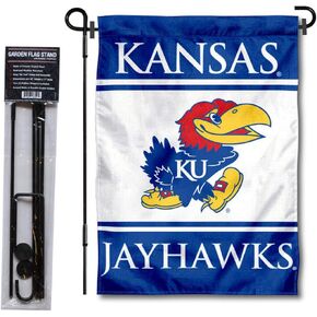 College Flags & Banners Co. Kansas Jayhawks Garden Flag with Stand Holder