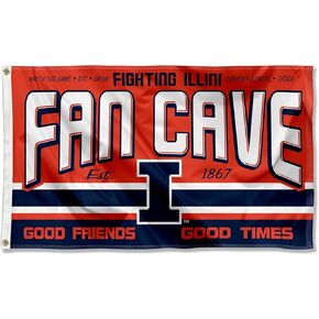 Illinois Fighting Illini Fan Man Cave Banner Flag