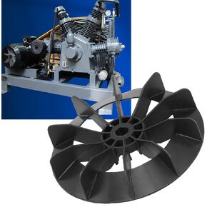 Garosa Small Air Compressor Fan Blade 0.6 inch Shaft 5.9 inch Outer Diameter Round Shaft Replacement Black Plastic Ball Type Direct Line Motor Shaft Fan Blade