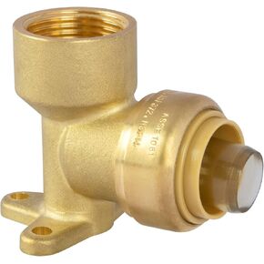 3/4" x 3/4" NPT Female Drop Ear Elbow for PEX, Copper, CPVC Pipe, Push to Connect Brass Plumbing Fitting with Upgraded Stiffener (1 Pack)