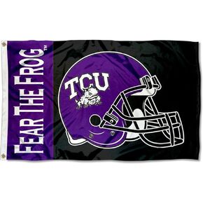 TCU Horned Frogs Large Football Helmet 3x5 College Flag