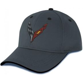 SR1 Performance C8 Corvette Heritage Hat - Cotton Twill Embroidered Cap - Officially Licensed by GM Grey