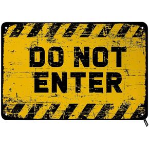 Swono Do Not Enter Danger Warning Tin Signs,Stop Halt Allowed Attention Forbidden Caution or Admittance Signs Vintage Metal Tin Sign for Men Women,Wall Decor Bars,Restaurants,Cafe Pubs, 12x8 Inch