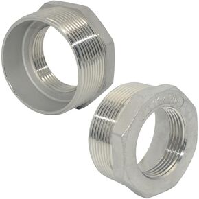 2PCS Reducing Hex Bushing, 2" Male NPT to 1-1/4" Female NPT, Stainless Steel Reducer Bushing Pipe Hose Fitting, Reducing Cast Pipe Adapter Fitting in Saudi Arabia
