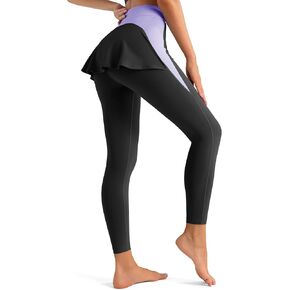 Fisoew Womens High Waisted Yoga Pants Tummy Control Gym Pleated Butt Lifting Leggings with Pockets