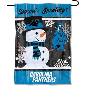 Carolina Panthers Holiday Winter Snow Garden Flag Double Sided Banner