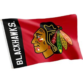 Desert Cactus Chicago Blackhawks Flag NHL 100% Polyester Indoor Outdoor 3x5 feet National Hockey League Team Flags (Name Flag)