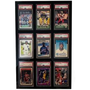 9 Pocket Sports Card Wall Display Compatible with PSA, CSG, CGC, and FCG Graded Cards.