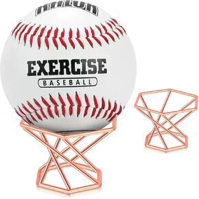 Hicarer 1 Pack Baseball Holder Stainless Steel Baseball Stand for Display Softball Display Stand Memorabilia Display Cases for Baseball Tennis Golf Baseball Party Decorations Collectors (Rose Gold)