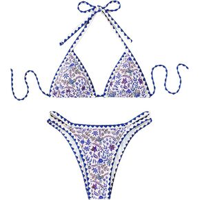 SHENHE Women's 2 Piece Swimsuit Sexy Bikini Sets Halter Triangle Bathing Suit