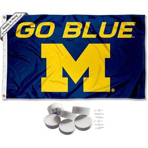 Michigan Team University Wolverines Go Blue Banner and Tapestry Wall Tack Pads