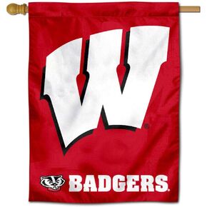 Wisconsin Badgers Motion W House Flag Banner