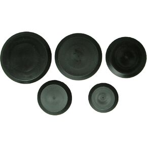 25 Piece Flush Mount Black Hole Plug Assortment for Auto Body and Sheet Metal 4" 3.5" 3" 2.5" 2" inch