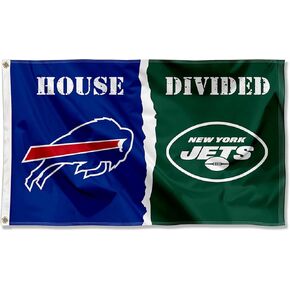 WinCraft Bills and Jets House Divided Flag Rivalry Banner